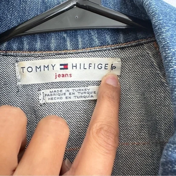 Tommy Hilfiger Women's Nautical Print Long Sleeve Full Zipper Denim Jacket sz SP - Picture 13 of 15